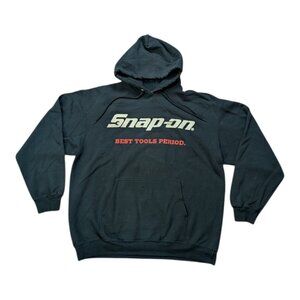 Snap On Tools Best Tools Period Thrashed Grunge Black Hoodie Sweatshirt Sz XL